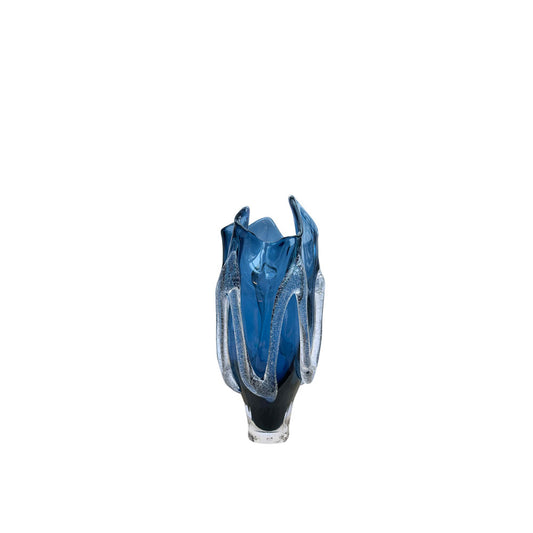 Kodanska Faith Vase 01 Art Vase Blue Smoke W/Sand Art Denmark