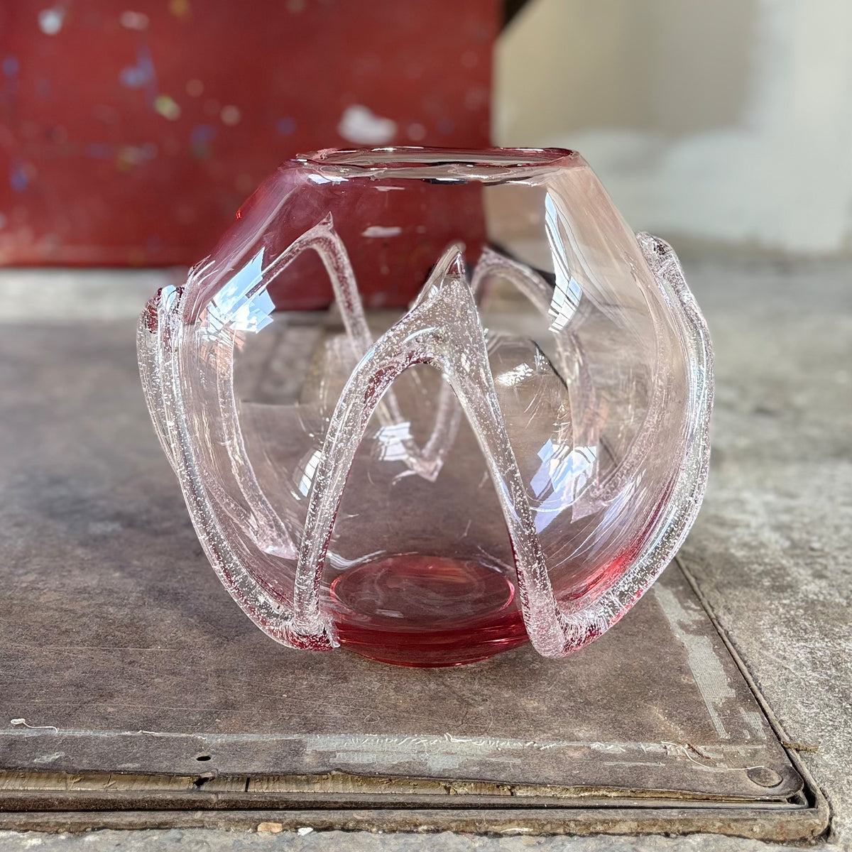 Kodanska Faith Vase Circle Vase Pink W/Sand Art Denmark
