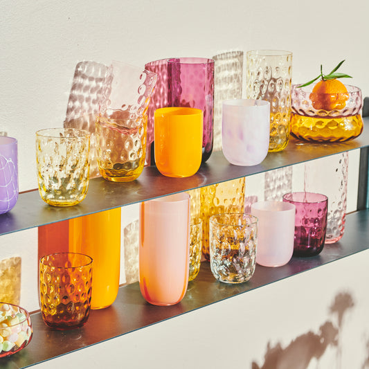 Kodanska Danish Summer Glas Small Drops Water Glass Pink