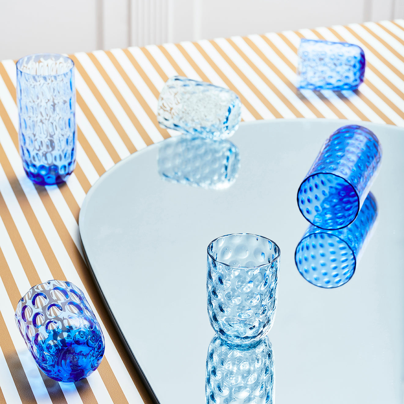 Kodanska Danish Summer Tumbler Big Drops Water Glass Blue