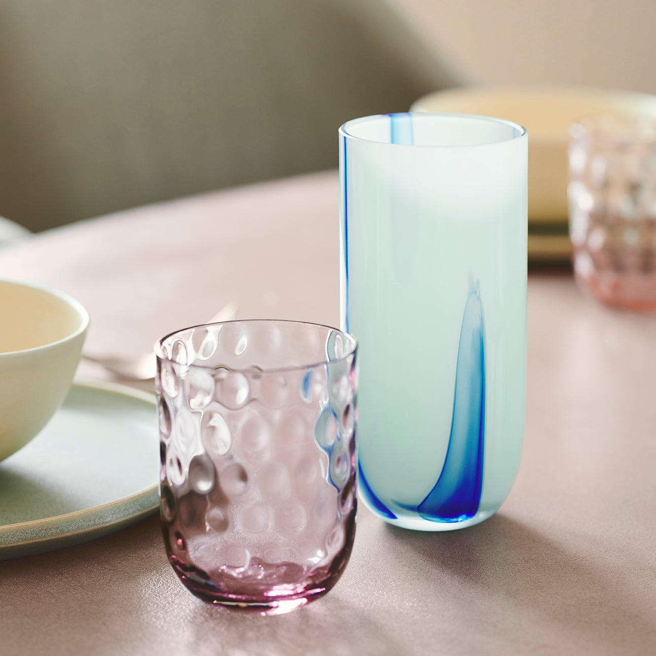 Kodanska Danish Summer Tumbler Small Drops Water Glass Purple