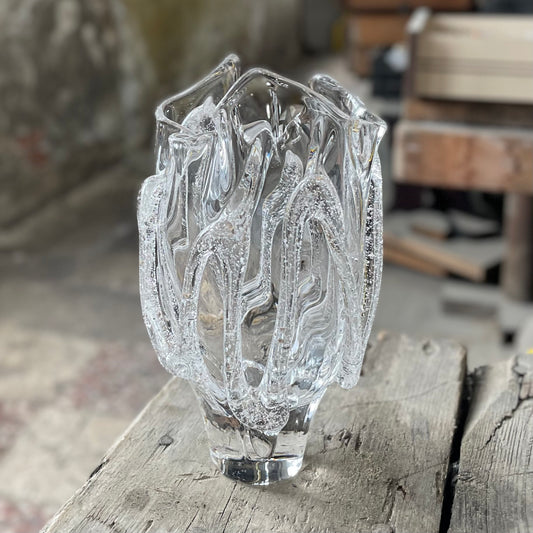 Kodanska Faith Vase 01 Art, 25cm Vase Clear W/Sand Art Denmark