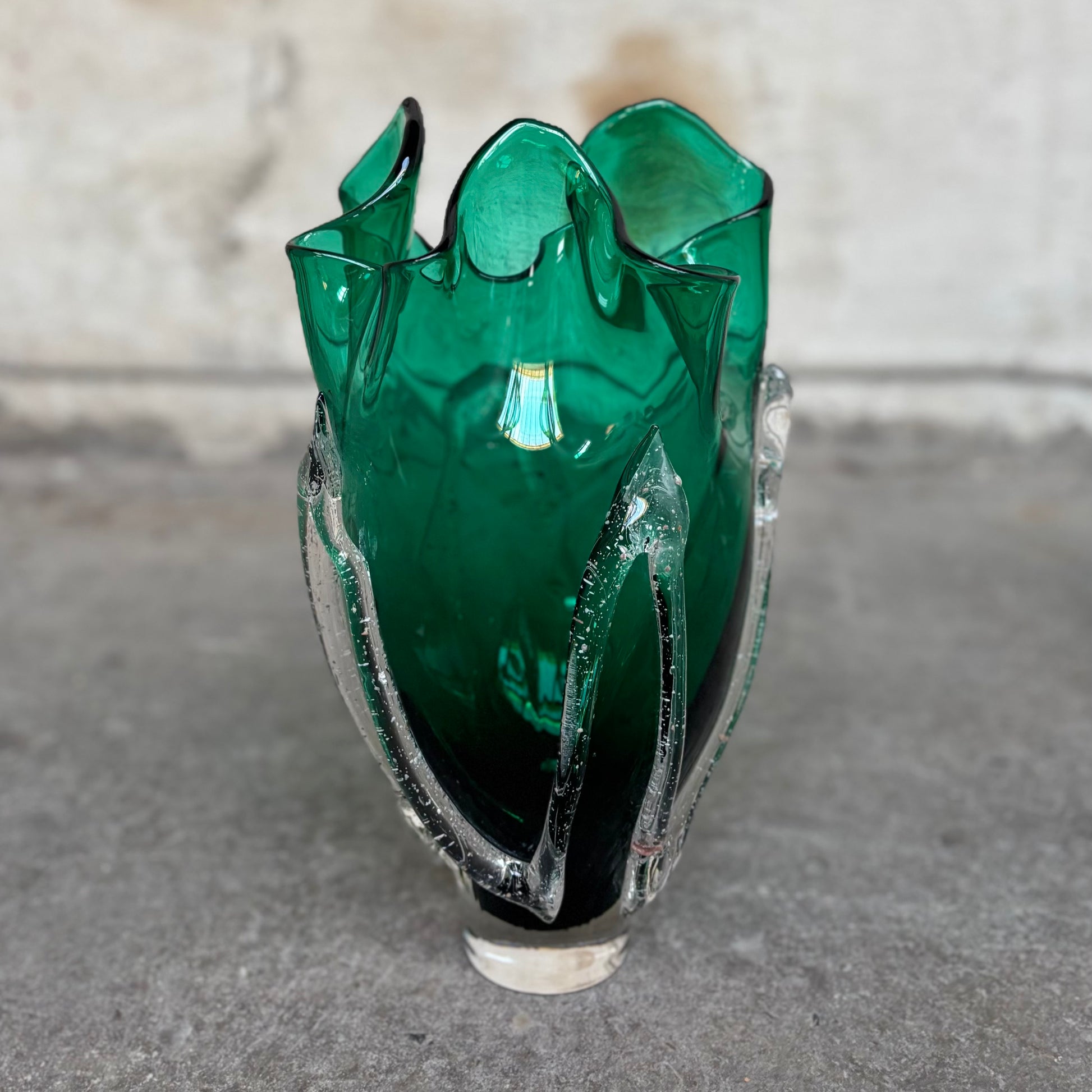 Kodanska Faith Vase 02 Art, 35cm Vase Green W/Sand Art