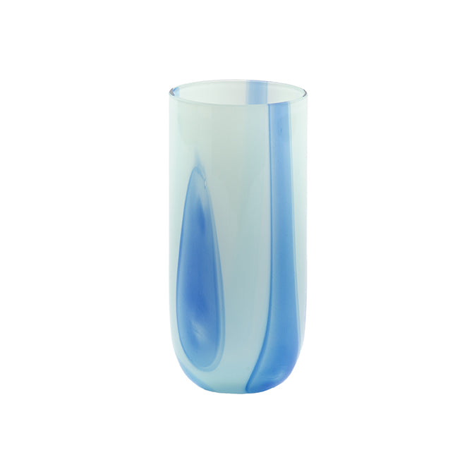 Kodanska Flow Højt Glas Water Glass Light Blue W. Stripes