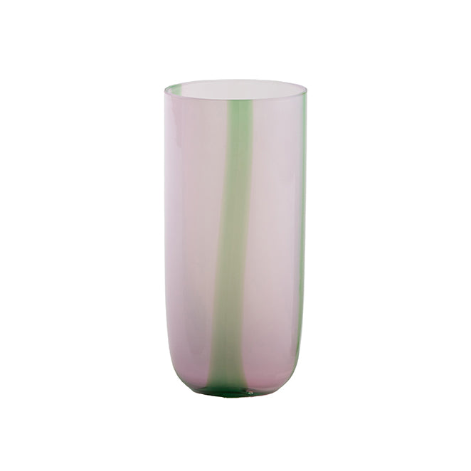 Kodanska Flow Højt Glas Water Glass Purple W. Green Stripes