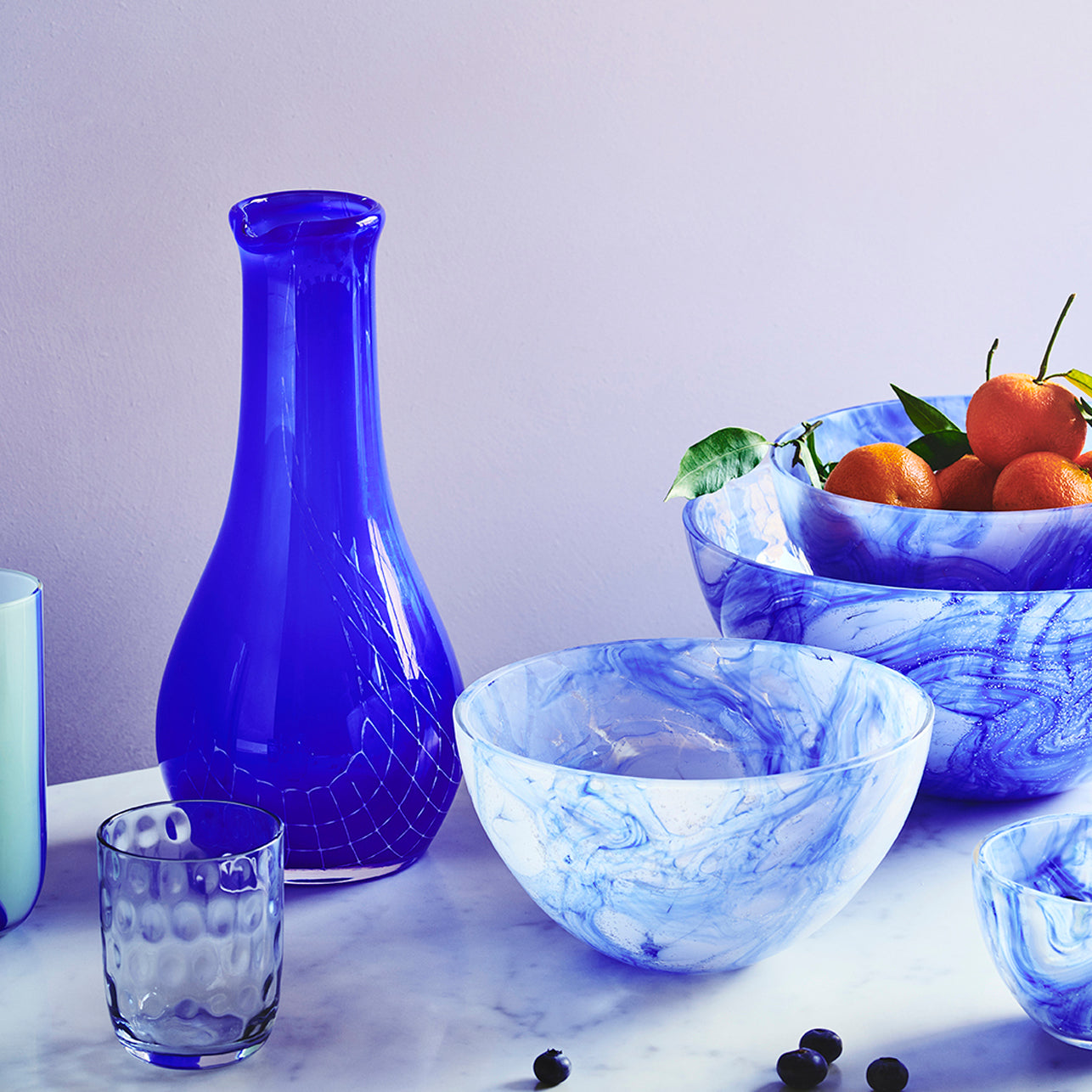 Kodanska Flow Karaffel Carafe / Vase Blue W. Print