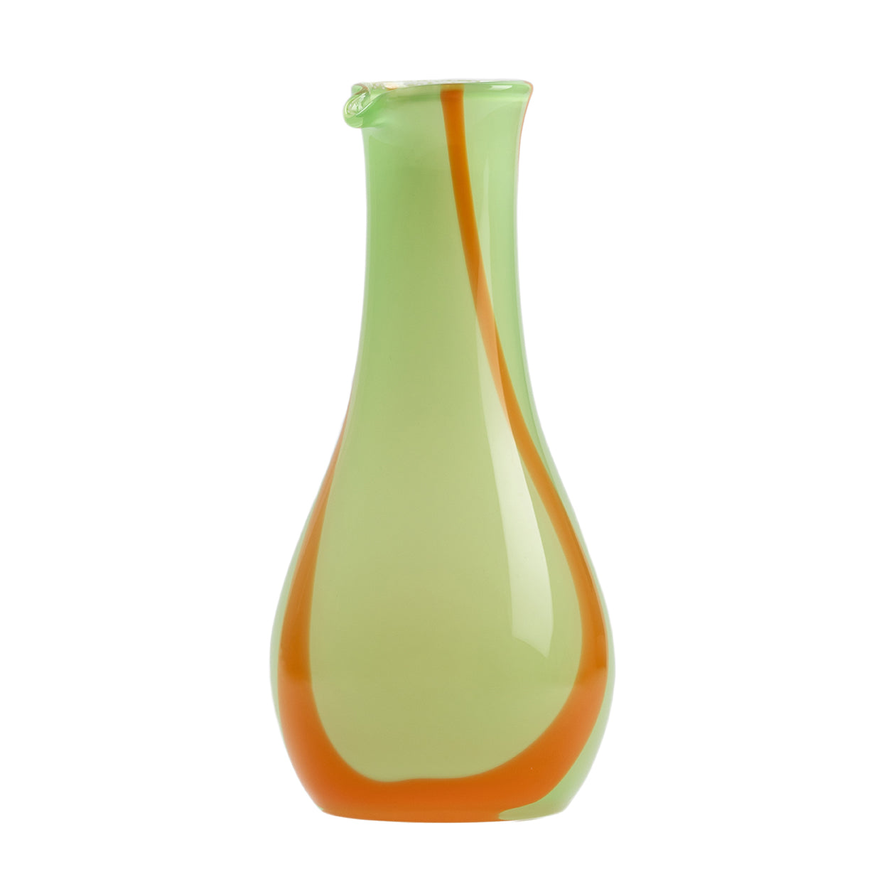 Kodanska Flow Karaffel Carafe / Vase Green W. Orange Stripes