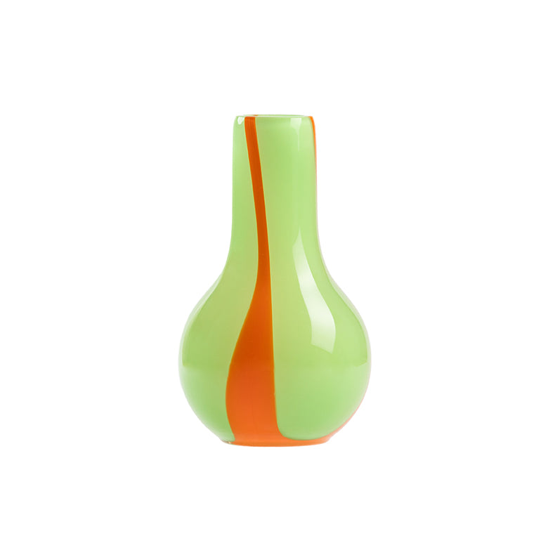 Kodanska Flow Vase Mini Vase Green W. Orange Stripes